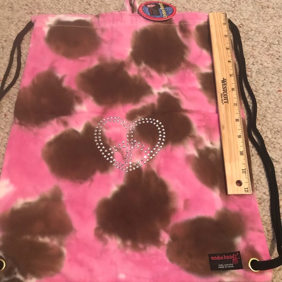 Undee Bandz Pink & Brown Heart Drawstring Bag - Picture 8 of 8